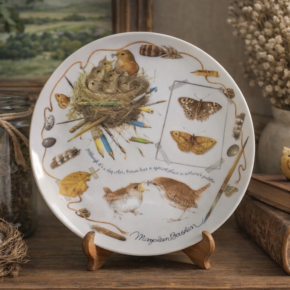 Vintage 1995 Marjolein Bastin Collectors Plate Building A Nest Bird Lovers USA - Picture 5 of 5